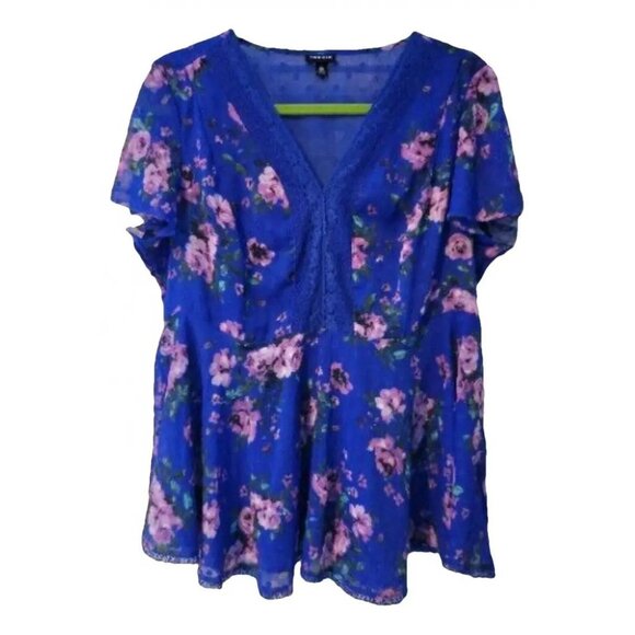 Torrid Fit and Flare blue blouse size 2 - Picture 1 of 3